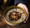 Porridge with stewed apples and brown sugar at Gypsy Espresso, Potts Point.