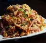Crunchy fried rice with ham.