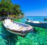 Boat at Islas de Rosario, Colombia.