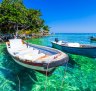 Boat at Islas de Rosario, Colombia.