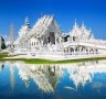 This is a contemporary unconventional Buddhist temple. iStock image for Traveller. Re-use permitted. White Temple and Black Museum in Chiang Rai for Craig Platt feature traxx-online-chiangrai