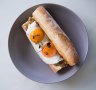 Slow-cooked pork belly and egg roll.