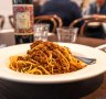 Spaghetti bolognese at The Waiters Restaurant.