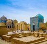 Shah-I-Zinda memorial complex, necropolis in Samarkand, Uzbekistan. 