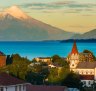 Puerto Varas on the shores of Lake Llanquihue. Volcanoes are never far away in this region.