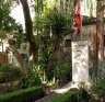 The tomb of Leon Trotsky and Natalia Sedova in the garden.