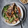 Sticky Thai pork cutlets with tomato fried rice.  