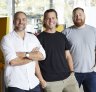 The team from Applejack Hospitality, from left: Ben Carroll, Hamish Watts and Patrick Friesen will open RAFI in September.