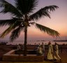 Sunset promenade along the waterfront in Colombo, Sri Lanka's capital city.