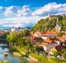 Cityscape of the Slovenian capital Ljubljana. 