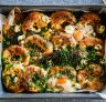 Baked eggs with mini bagels and spiced butter.