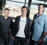 Airly co-founders, from left, Ivan Vysotskiy, Alexander Robinson and Luke Hampshire, are seeking funding for the private jet service.