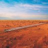 Better than a plane ... the Indian Pacific train rolls through the outback.