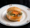 "Bloody delicious": Crab doughnut.