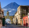 Agua volcano behind Santa Catalina Arch, Antigua. 