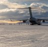 The arrival of the C17 marks the start of the summer Antarctic season in Christchurch. Seen here at Phoenix Air Field on the Ross Ice Shelf.