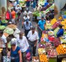 A market in Port Louis, the capital of Mauritius, whose melting-pot cuisine reflects its colourful history.