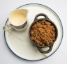 Pope Joan Sofitel Forecourt 45 Collins Street Pope Joan, the much loved Brunswick East restaurant now lives in the city.
Apple Crumble. 19th June 2019. Photo by Jason South