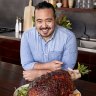 Adam Liaw with his tropical fruit glazed ham.