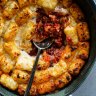 Cheesy potato gem patatas bravas.