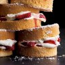 Stacks on: Victoria sponges sandwiched with strawberries and white chocolate cream.