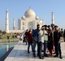 It's selfie central at the Taj Mahal.