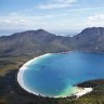 Impossible to top: Wineglass Bay in Freycinet National Park, Tasmania, with the Hazards mountain chain huddled behind it.