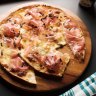 Good Food. ReccoLab Italian restaurant in Rozelle. Focaccia col formaggio Molto Buono (with prosciutto). Photographed Thursday 28th September 2017. Photograph by James Brickwood. SMH GOOD FOOD 170928