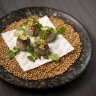 Smoked trout tapioca dumplings served at Thai restaurant Paste in Mittagong.