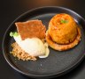 'Tarte tatin' with roasted granny smith apple and bay leaf ice-cream.