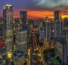 The skyline of Jakarta, Indonesia.