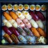 One of Uminono's omakase boxes to go.