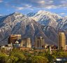 Skyline of downtown Salt Lake City with the Towering Wasatch Mountain range in the background      xxSLC One &amp; Only Salt Lake City ; text byÂ Julie Miller ; SUPPLIED via journalist - Visit Utah ;Â 