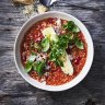 Oven-baked tomato risotto with runny brie.