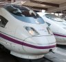 High-speed trains at Madrid's Atocha station.