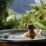 A hot tub with a view at Capella Lodge.
