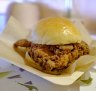 Fried chicken sandwich with yuzu mayo.