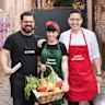 The town of Jindivick will get a food makeover for Melbourne Food and Wine Festival. Pictured from left: chefs Alejandro Saravia, Shannon Martinez and Victor Liong.