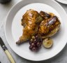 The daily roast changes from burnished chicken (pictured) to lamb shoulder that caves at a nudge.