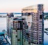 The Ritz-Carlton Perth's pink diamond-inspired façade overlooking the waterfront.