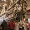 Visitors at the stern of the Vasa.