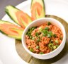 Spicy minced chicken dip: Thai larb meets bolognese.
