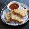 Three-cornered heaven: Ricky & Pinky's prawn toast triangles.