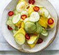 Cucumber, pineapple and chilli pickled salad.