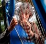 Harpist Michael Johnson switches on his instrument to help stressed and distressed minds switch off