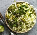 Simple fennel salad with olives and lime.