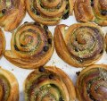 Blanc Bakery's chocolate pistachio pastry scrolls.