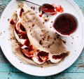 Rachel Khoo's Buckwheat galette filled with plum and chia seed jam.