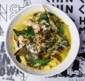 Go-to dish: Green curry with grilled fish wing, pea eggplant and baby corn.
