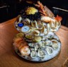 Extravagant menu: The ornate seafood tower.